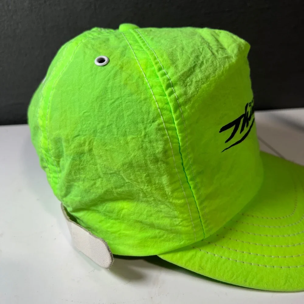 Vintage 1990 Days of Thunder Movie Promo Hat Neon Green Nylon Strapback Cap USA